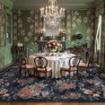thumbnail image 6 of Lahome Decor 8'x10' Vintage Floral Area Rugs,8x10ft Large Rugs for Living Room Boho Area Rug Machine Washable, Low Pile Pink Rugs for Bedroom Girls Carpet for Nursery Rug Playroom Dining Room,Black, 6 of 10
