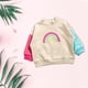 thumbnail image 3 of Gibobby Sudaderas para niños Algodón Cálido Cuello redondo Color Empalme Manga larga Sudaderas para niñas(Verde, 12-18 Meses), 3 of 5