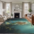 thumbnail image 2 of Mermaid Washable Area Rug 5x7 111 Ocean Fish Low-Profile Large Area Rugs with Non Slip Backing Indoor Floor Carpet for Entrance Living Room Bedroom Home Office, 2 of 9