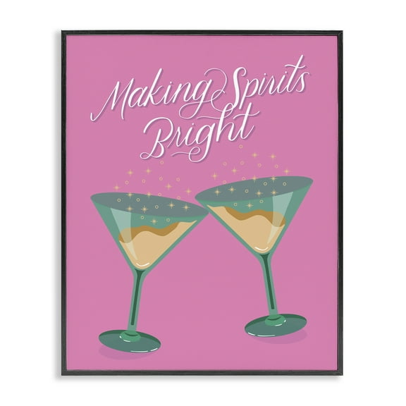 Stupell Industries Making Spirits Bright Cocktails Food & Beverage Painting Black Framed Art Print Wall Art, 11 x 14