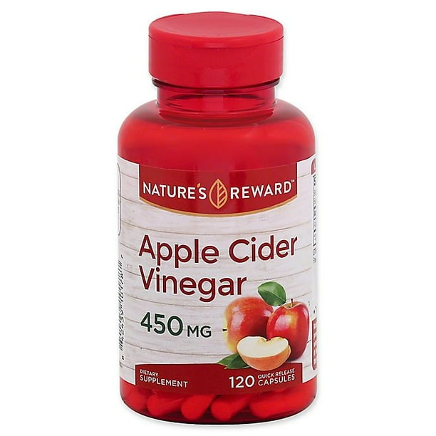 Nature's Reward 120Count 450 mg Apple Cider Vinegar Quick Release