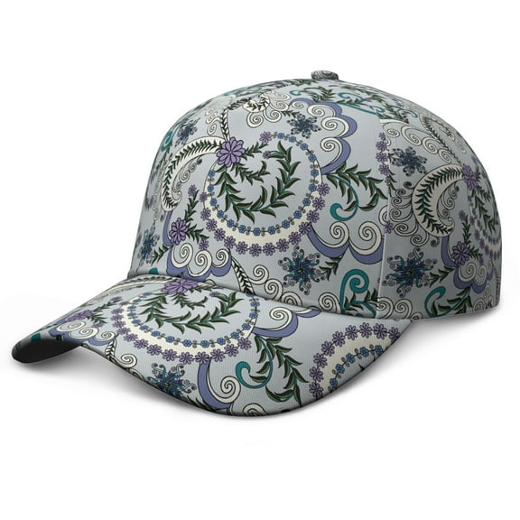 Chic Floral Adjustable Dad Hat - Retro Unisex Sun Protection Cap with Structured 6-Panel Design & Soft Material