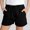 Black, variant on YYV Solid Straight Leg Double Pocket Elastic Waist Denim Shorts For Girls 5-15 Years Old, Soft Casual Jean Bottoms For Summer Daily Youth School And Weekend Outfits Blue 14-15 Years