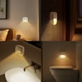 thumbnail image 4 of LED Motion Sensor Night Light, [3 Pack] Stick-On Night Light by Battery Powered, Stair Sensor Lights Indoors, Auto/ON/Off Light for Toilet, Hallway, Closet, Kitchen, Children's Room, Warm White light, 4 of 11
