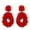 Red, variant on Oval Exaggerated Teardrop Earrings for Women Colorful Bohemian Beads Earrings Jewelry Green