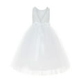 thumbnail image 2 of Ekidsbridal Sequins V-Back Junior Flower Girl Dress Communion Baptism Recital LG1 4, 2 of 3