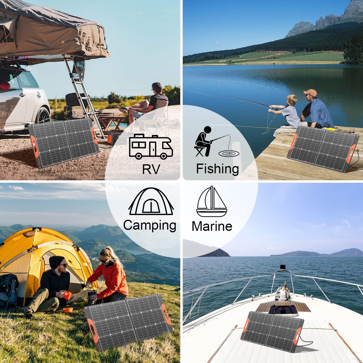 SOLUPUP 100W Portable Solar Panel, Waterproof Foldable Solar Panel Power Backup, Solar Charger for Power Station RV Camping Off Grid