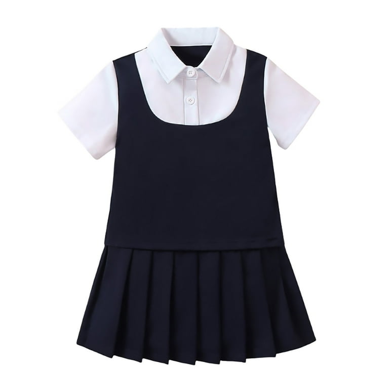 Girls School Uniform Pinafore Dress, Plain Sleeveless Heart Zip