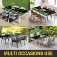 thumbnail image 5 of Black Christmas Table Cloths for 8 Foot Rectangle Tables, Winter Xmas Trees Snowflake Holiday Patio Waterproof Elastic Fitted Tablecloths, Washable Rectangular Table Cover for Camping, 5 of 8