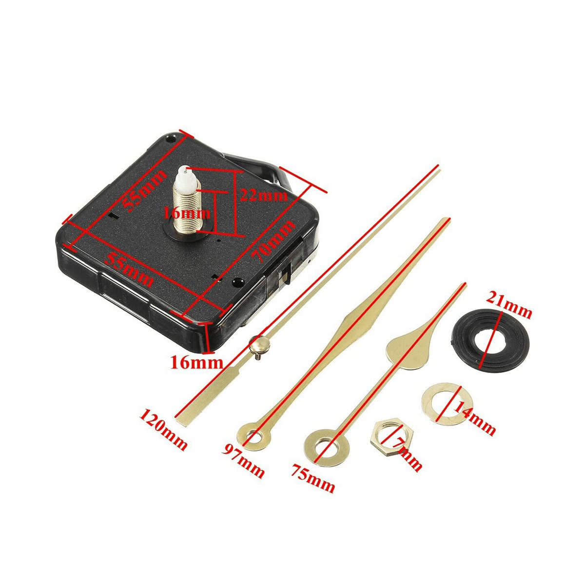 40Pcs DIY Silent Movement Spindle Hands Wall Quartz Clock Movement Mechanism Repair Tools Part Clock Kit