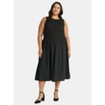 thumbnail image 2 of Time and Tru Women's Plus Sleeveless Smocked Midi Dress, Size XS-4X, 2 of 2