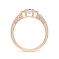 thumbnail image 2 of ANGARA Natural Princess-Cut Diamond Three Stone Ring in 14K Rose Gold for Women (Size-4.5mm| Color-I-J| Clarity-I1-I2) | April Birthstone, Anniversary, Jewelry Gift for Women | Natural Diamond Ring, 2 of 8