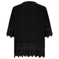thumbnail image 5 of Fgnfyis T Shirts for Women Women Lace Patchwork Bow V Neck Three Quarter Blouses Top T Shirt Casual Womens Tops Black XXXXXL, 5 of 6