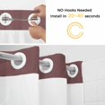 thumbnail image 2 of No Hook Boho Red Brown Flower Shower Curtain with Snap in Liner Set, Abstract Bohemia Pesley Floral Waterproof Fabric Bathroom Curtains with See Through Top Window, Hotel Style Modern 60 x 72 Inch, 2 of 9