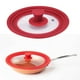 thumbnail image 3 of Tapa de silicona universal de vidrio resistente con orificio para ollas y sartenes. 24 a 26 a 28CM, 3 of 9