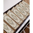 thumbnail image 7 of Stair Treads for Wooden Steps,Beige Vintage Boho Peel and Stick Stair Treads with Adhesive,Ethnic Tribal Geometric Abstract Non Slip Indoor Stairs Runner Rugs Mats for Elders Dogs 8"x30" 7PCS, 7 of 7