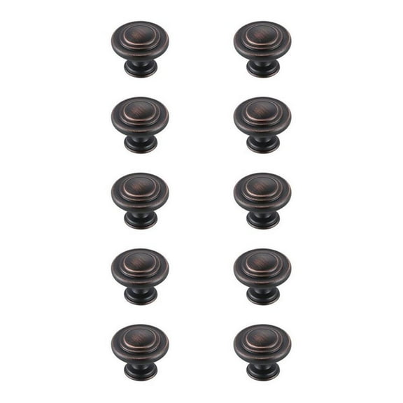 Elegant Decor Minu 1.3" Diameter Oil-rubbed Bronze Mushroom Knob Multipack (Set of 10)