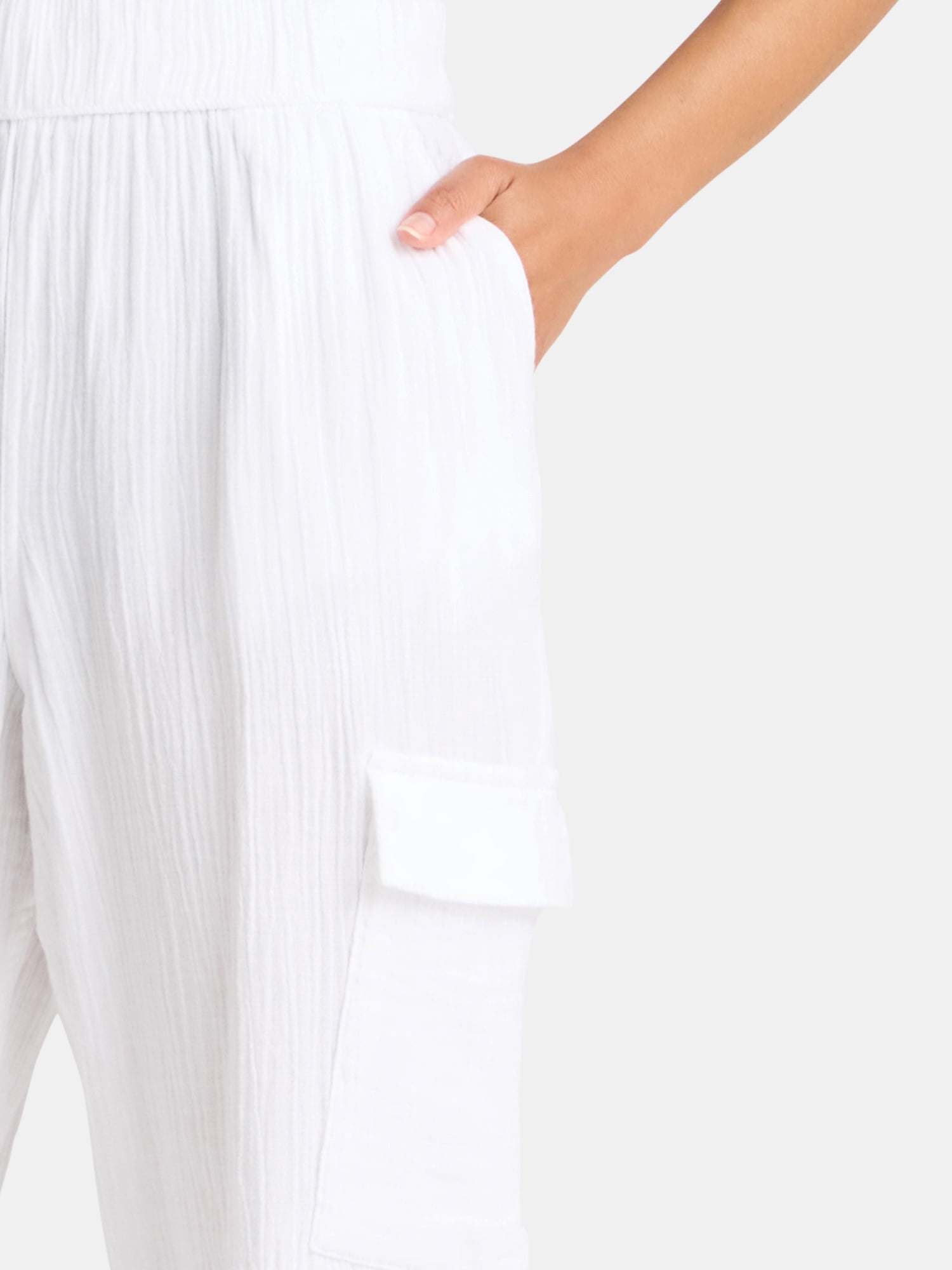 Time and Tru Women's and Women's Plus Cotton Double Cloth Cargo Pants, Sizes XS-4X