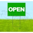 thumbnail image 1 of Open Green (18" x 24") Yard Sign, Includes Metal Step Stake, 1 of 6