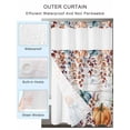 thumbnail image 2 of No Hook Cloth Fabric Shower Curtain with Snap in Liner, Orange Blue Pumpkin Fall Waterproof Shower Curtains Set with See Through Top Window, Thanksgiving Maple Leaf Vintage Bath Curtains 60"x72", 2 of 6