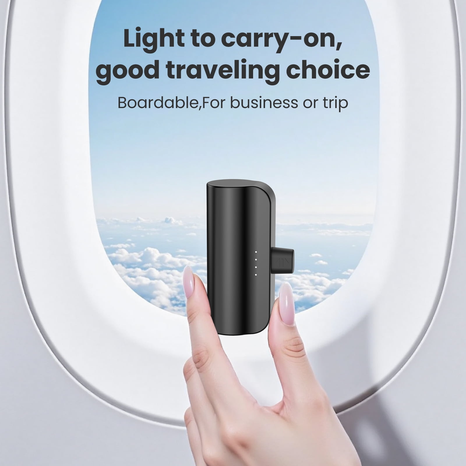NIGOE Portable Charger USB C Power Bank 4500mAh Small Portable Phone Charger Android Compact Plug in Battery Pack Portable Compatible with iPhone 16, Galaxy, Moto, LG, Pixel, Black