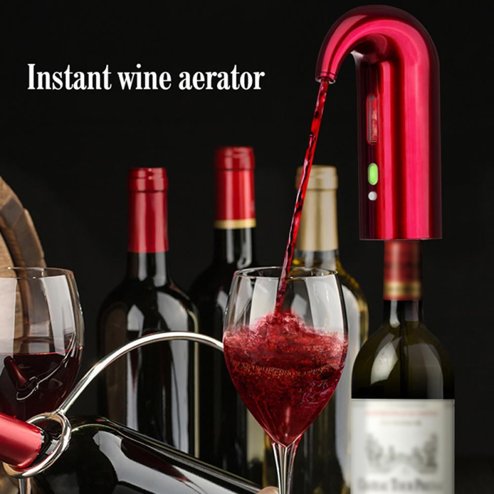 Red/Black/White Electric Wine Aerator Pourer, Portable Wine Decanter