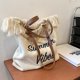 thumbnail image 4 of Bolso de mano para mujer, bolso de trabajo de gran capacidad, bolso de lona para mujer, bolso de hombro, bolso de mano para clase de estudiante, 4 of 4
