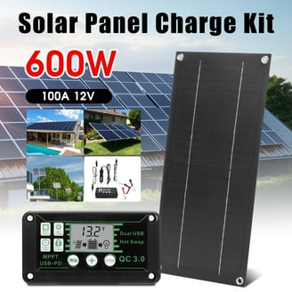 DC12-AC220V 4000W Solar Panel Kit Complete Solar Power Generator 30A Home  Grid System - Walmart.com