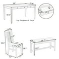 thumbnail image 6 of Royard Oaktree 6-piece Mid-Century Dining Table Set with 4 Upholstered Chairs and 1 Bench, 6 of 7