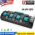 thumbnail image 1 of Cargador Rápido de 4 Puertos de 18 V DC18SF Compatible con Batería de Litio Makita de 14,4 V-18 V BL1830 BL1840 BL1850 BL1860 BL1820B BL1815 BL1430 BL1415 Cargador DC18RC DC18RA DC18RD, 1 of 10
