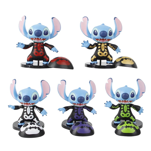 KEVCHE 5Pizas 7cm Figura Stitch Figuras de Acción Juguetes de Plastico Figuras Coleccionables Lilo Stich Figurita para Coche