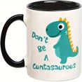 thumbnail image 1 of Taza de cerámica con diseño de dinosaurio divertido, capacidad para 350 ml, con forma de Don't Be a, 1 of 2