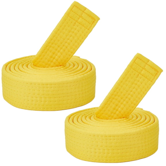 2pcs Taekwondo Belt Martial Arts Perfomance Accessories Yellow 2000x40x5mm