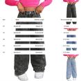 thumbnail image 4 of GiLiling Teen Girls Y2k Baggy Jeans Wide Leg High Waist Elastic Waist Vintage Aesthetic Cargo Denim Pants (Black-A, 8-9 Years), 4 of 6