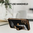 thumbnail image 5 of Compatible with Samsung Galaxy A13 5G Case Love Heart Plating Wristband Luxury Elegant Case Camera Protector Soft TPU Kickstand Protective Corner Back Cover Galaxy A13 5G Case -Black, 5 of 6
