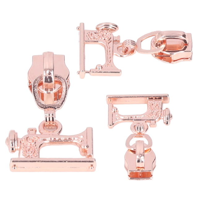 10 Uds. Máquina de coser con tirador de cremallera, tiradores de cremallera de Metal, chaqueta, manualidades, bolsos, equipaje, cabeza con cremallera, oro rosa