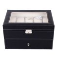 thumbnail image 1 of Ktaxon Large 20 Slots Leather Men Watch Storage Box Display Case Organizer Glass Top Jewelry Storage, 1 of 6