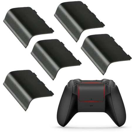 - 5-pack Replacement Battery Back Door Shell Cover for Xbox One Wireless Controller (Black)