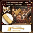 thumbnail image 2 of Decorative Fire Axe Prop – Halloween Costume Accessory for Adults, Carnival Masquerade Party Favor, Stage Themed Dress Up (Gold), 2 of 6