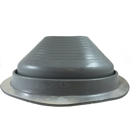 #8 (DF108G) GRAY EPDM DEKTITE ROUND BASE METAL ROOFING PIPE FLASHING BOOT: (Fits OD pipe sizes 7