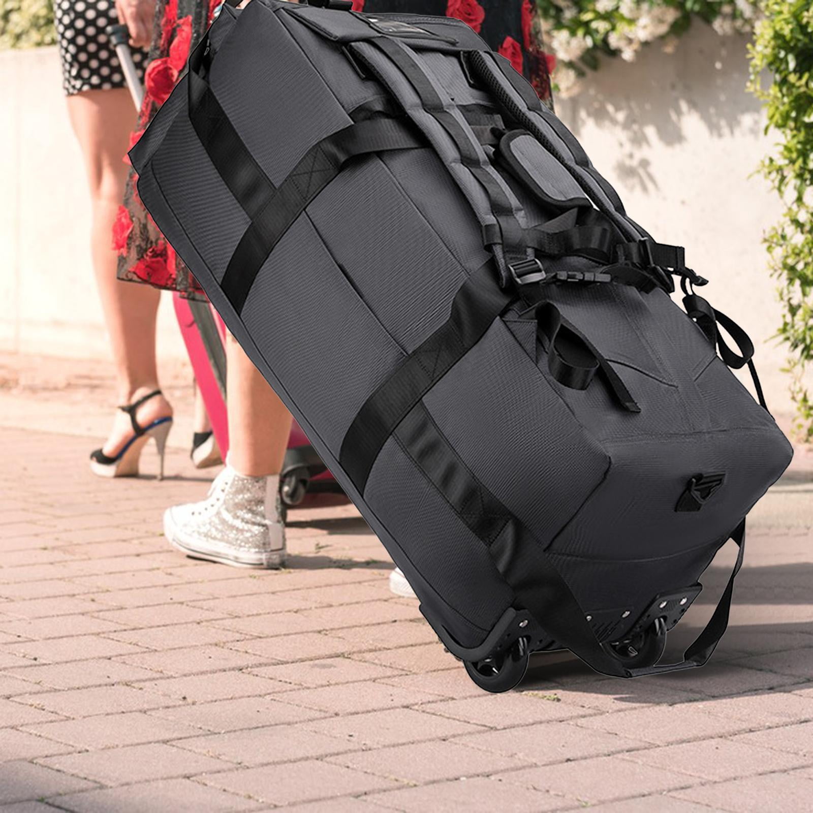 LeeQinersw Duffel Bag with Wheels Backpack for Business Trip Camping Storage Bag Sports Gray