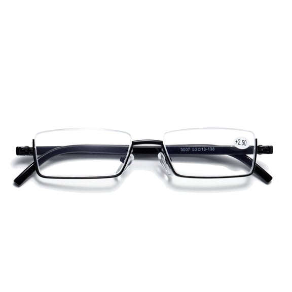 1PK Half Rim Metal Frame Small Men's Reading Glasses Blue Light Blocking Readers