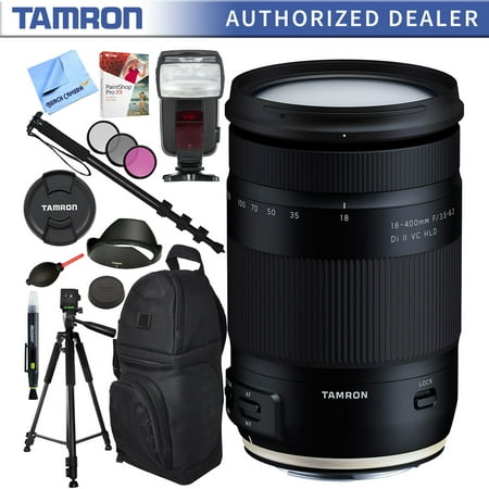 Tamron 18-400mm f/3.5-6.3 Di II VC HLD All-In-One Zoom Lens for Canon Mount with Pro Sling Backpack Plus Accessories