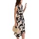 thumbnail image 4 of INSPIRAR CHIC Vestido de Verano para Mujeres Floral Sin Mangas Cuello en V Profundo Dobladillo Irregular Midi Vestidos L Albaricoque, 4 of 6
