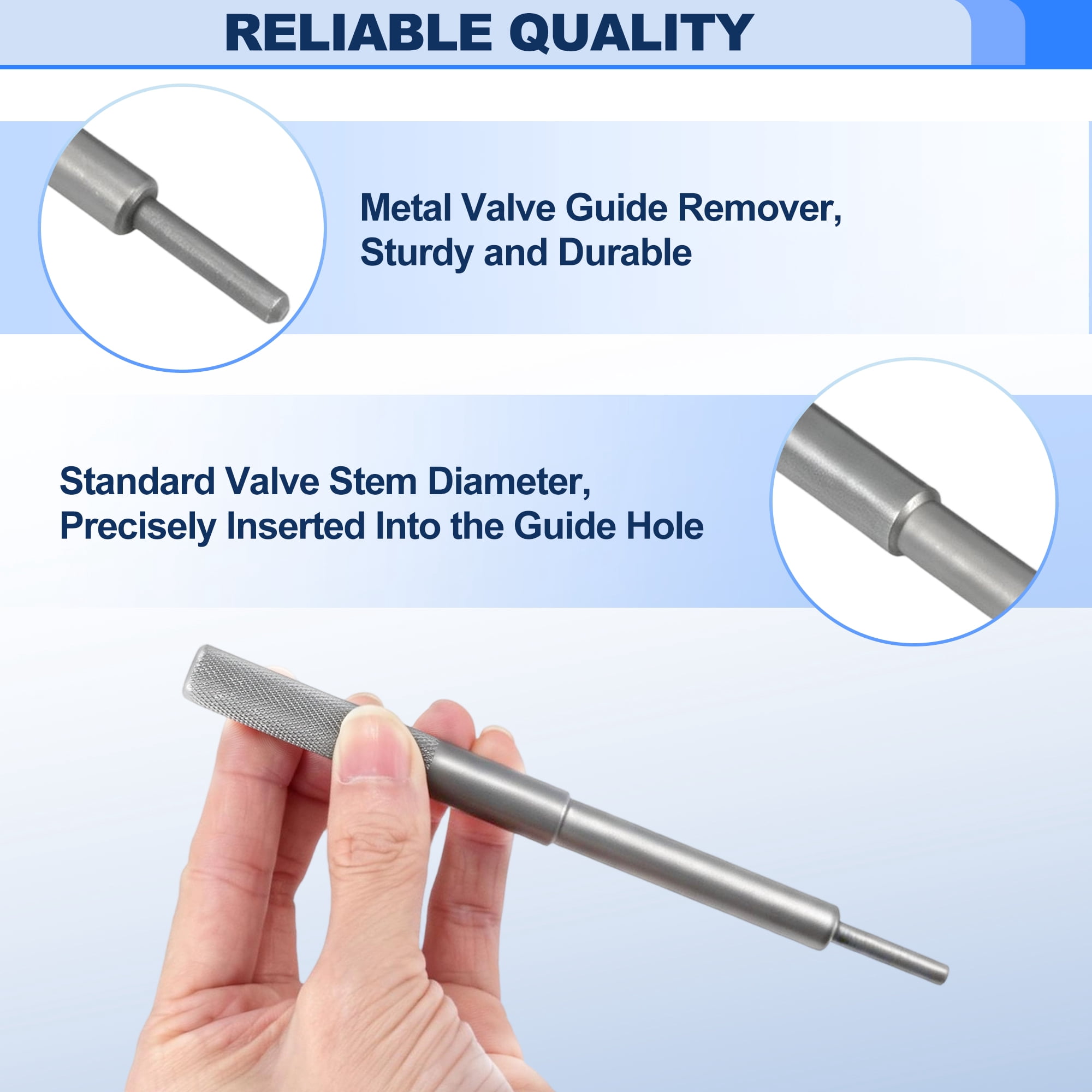 Unique Bargains 2Pcs Engine Valve Guide Tool 17.5cm/6.9in 16.5cm/6.5in Universal