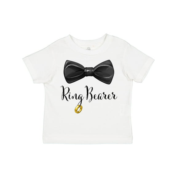 Inktastic Ring Bearer Black Bow Tie and Gold Wedding Ring Boys Toddler T-Shirt