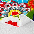 thumbnail image 5 of meiyoeat Vibrant Floral Bed Spread Queen For Men Women,Multicolor Pattern Queen Coverlet Set,Rainbow,3pcs,1 Quilt and 2 Pillowcases, 5 of 7