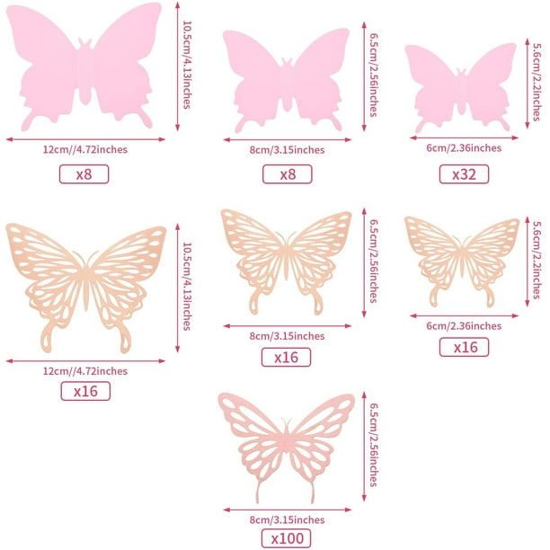 24 Pieces Metal Butterfly Decorations, 3D Flying Butterfly for Ceiling ,  Cute DIY Art Decor for Shopping Mall Bedroom Home Living Room Window, 2.36