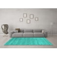 thumbnail image 3 of Ahgly Company Machine Washable Indoor Rectangle Abstract Turquoise Blue Contemporary Area Rugs, 5' x 7', 3 of 4