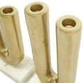 thumbnail image 6 of DecMode 4 Candle Gold Aluminum Metal Geometric U-Shaped Candle Holder with Marble Bases, Set of 2, 6 of 13